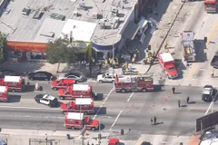 Hiện trường vụ đâm xe. (Nguồn: nbclosangeles.com)