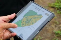 Maket cánh đồng nghệ thuật Tam Cốc 2024. (Ảnh: Hải Yến/TTXVN)