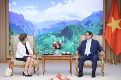 Thủ tướng Phạm Minh Chính tiếp bà Carmen Cano De Lasala, Đại sứ Tây Ban Nha tại Việt Nam đến chào xã giao. (Ảnh: Dương Giang/TTXVN)