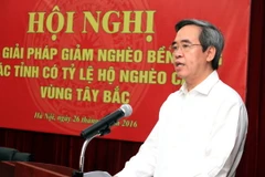 Trưởng ban Kinh tế Trung ương, Trưởng Ban Chỉ đạo Tây Bắc Nguyễn Văn Bình phát biểu tại Hội nghị. (Ảnh: Anh Tuấn/TTXVN)