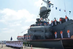 Lễ bàn giao chiến hạm Molniya RKA 32. (Nguồn: ahram.org.eg)