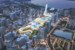 Hình ảnh tòa nhà Dragon Tower vừa giành giải nhất thiết kế kiến trúc và thiết kế toàn cầu 2022 đăng trên ArchDaily.