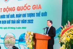 Bộ trưởng Trần Hồng Hà phát biểu tại buổi lễ. (Ảnh: Hùng Võ/Vietnam+)