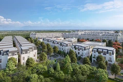 Biệt thự tại Thảo Viên Villas với mảng xanh từ những hàng cây rợp bóng cùng mật độ dày như những khu rừng cổ tích.