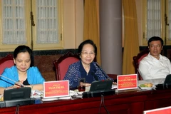 Phó Chủ tịch nước Nguyễn Thị Doan phát biểu kết luận hội nghị. (Ảnh: Phạm Kiên/TTXVN)