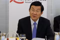 Chủ tịch nước Trương Tấn Sang đến dự và phát biểu trước chính giới, học giả Đức tại Viện Körber. (Ảnh: Nguyễn Khang/TTXVN)