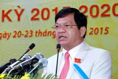 Ông Lê Viết Chữ tái đắc cử Bí thư Tỉnh ủy Quảng Ngãi khóa 2015-2020 . (Ảnh: Sỹ Thắng/TTXVN)