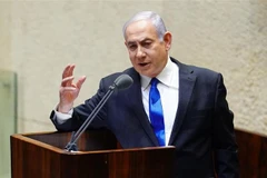  Thủ tướng Israel Benjamin Netanyahu phát biểu trước Quốc hội tại Jerusalem ngày 17/5/2020. (Ảnh: AFP/ TTXVN)