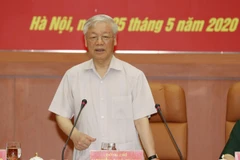 Tổng Bí thư, Chủ tịch nước Nguyễn Phú Trọng, Bí thư Quân ủy Trung ương phát biểu chỉ đạo Hội nghị. (Ảnh: Trí Dũng/TTXVN)