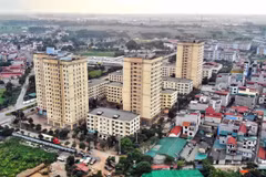 Khu nhà ở xã hội tại Xã Kim Chung, huyện Đông Anh (Hà Nội) dành cho công nhân khu công nghiệp Thăng Long, là dự án phù hợp với đa số người lao động. (Ảnh: Danh Lam/TTXVN)