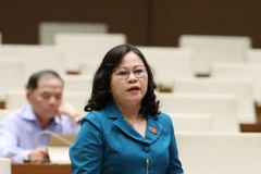 Đại biểu Quốc hội tỉnh Quảng Ninh Ngô Thị Minh phát biểu. (Ảnh: Văn Điệp/TTXVN)