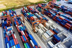 Kho bãi chứa container, Cảng Quốc tế Gemalink thị xã Phú Mỹ, tỉnh Bà Rịa-Vũng Tàu. (Ảnh: Hồng Đạt/TTXVN)