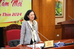 Ủy viên Bộ Chính trị, Thường trực Ban Bí thư, Trưởng Ban Tổ chức Trung ương Trương Thị Mai phát biểu. (Nguồn: Ban Kinh tế Trung ương)
