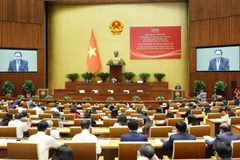 Phó Chủ tịch thường trực Quốc hội Trần Thanh Mẫn phát biểu khai mạc. (Ảnh: Nhan Sáng/TTXVN)