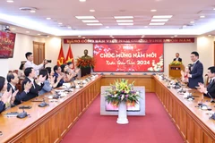 Quang cảnh buổi làm việc. (Ảnh: Minh Đức/TTXVN)