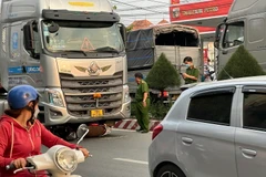 Hiện trường nơi xảy ra vụ tai nạn. (Ảnh: TTXVN phát)