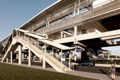 Phối cảnh một góc cầu bộ hành nhà ga trên cao metro Bến Thành-Suối Tiên. (Ảnh: TTXVN phát)