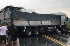 Hiện trường vụ tai nạn. (Ảnh: TTXVN phát)