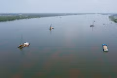 Một góc sông Tiền. (Nguồn: TTXVN)