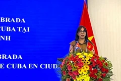 Bà Ariadne Feo Labrda - Tổng Lãnh sự Cộng hòa Cuba tại Thành phố Hồ Chí Minh phát biểu. (Ảnh: Ánh Tuyết/TTXVN)