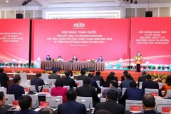 Quang cảnh Hội nghị Toàn quốc tổng kết công tác Hội đồng Nhân dân các tỉnh, thành phố năm 2023 và triển khai kế hoạch công tác năm 2024. (Ảnh: Phạm Kiên/TTXVN)