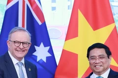 Thủ tướng Phạm Minh Chính và Thủ tướng Australia Anthony Albanese. (Ảnh: Dương Giang/TTXVN)