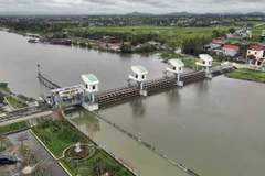 Cống cầu Xe thuộc Hệ thống công trình thủy lợi Bắc Hưng Hải (huyện Tứ Kỳ, tỉnh Hải Dương) là công trình quan trọng trong công tác thoát lũ của toàn hệ thống. (Ảnh: Vũ Sinh/TTXVN)