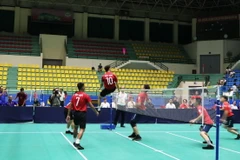 Các vận động viên tham gia thi đấu. (Ảnh: Tường Vi/TTXVN)