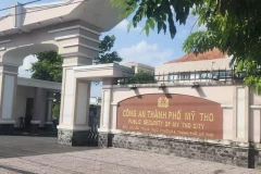 Trụ sở Công an thành phố Mỹ Tho, nơi các bị can đã từng công tác.