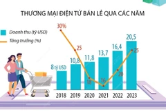 Thương mại điện tử Việt Nam tăng trưởng 25% trong năm 2023.