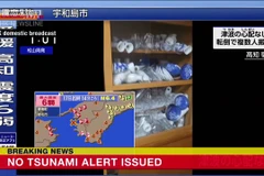 Thông tin ban đầu về trận động đất. (Nguồn: NHK)