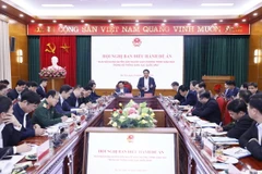 Giáo sư-tiến sỹ Nguyễn Xuân Thắng, Ủy viên Bộ Chính trị, Giám đốc Học viện Chính trị Quốc gia Hồ Chí Minh, Chủ tịch Hội đồng Lý luận Trung ương phát biểu. (Ảnh: Văn Điệp/TTXVN)