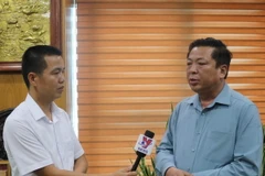 Ông Trần Hồng Minh - Ủy viên Trung ương Đảng, Bí thư Tỉnh ủy, Trưởng đoàn đại biểu Quốc hội tỉnh Cao Bằng trả lời phỏng vấn phóng viên TTXVN. (Ảnh: TTXVN phát)