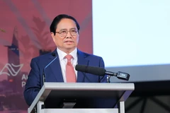 Thủ tướng Phạm Minh Chính phát biểu tại Diễn đàn Doanh nghiệp Việt Nam-Australia. (Ảnh: Dương Giang/TTXVN)