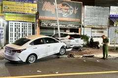 Hiện trường vụ tai nạn. (Ảnh: TTXVN phát)