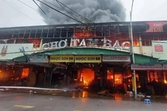 Hiện trường vụ cháy chợ Tam Bạc ở Hải Phòng hồi tháng 2/2023. (Ảnh: Hoàng Ngọc/TTXVN)