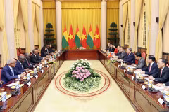 Tổng Bí thư, Chủ tịch nước Tô Lâm hội đàm với Tổng thống Guinea-Bissau Umaro Sissoco Embaló. (Ảnh: Lâm Khánh/TTXVN)