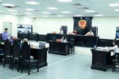 Quang cảnh phòng xử án tại Tòa án Nhân dân thành phố Hà Nội. (Ảnh: Kim Anh/TTXVN