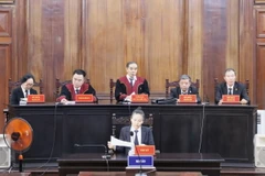 Hội đồng Xét xử tuyên án. (Ảnh: Hồng Giang/TTXVN)