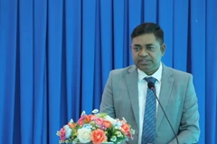 Ông Madan Mohan Sethi, Tổng Lãnh sự Ấn Độ tại Thành phố Hồ Chí Minh phát biểu tại Hội nghị. (Ảnh: TTXVN phát)