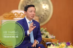 Bộ trưởng Bộ Tài nguyên và Môi trường Trần Hồng Hà. (Ảnh: Hùng Võ/Vietnam+)
