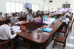 Quang cảnh Lễ phát động tại điểm cầu UBND tỉnh Trà Vinh. (Ảnh: Thanh Hòa/TTXVN)