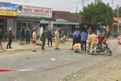 Hiện trường vụ tai nạn. (Ảnh: Xuân Tư/TTXVN)