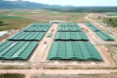 Trang trại chăn nuôi bò không phép của Công ty TNHH Một thành viên Chăn nuôi bò Trung Nguyên trên diện tích thuộc quy hoạch 3 loại rừng thuộc xã Ia Puch. (Ảnh: Quang Thái/TTXVN)