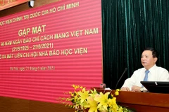 GS,TS Nguyễn Xuân Thắng phát biểu tại buổi gặp mặt. (Nguồn: hcma.vn)