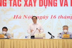 Thủ tướng Phạm Minh Chính chủ trì hội nghị. (Ảnh: Dương Giang/TTXVN)