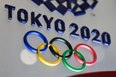 Biểu tượng Thế vận hội mùa Hè Tokyo 2020 tại Tokyo, Nhật Bản, ngày 28/1/2020. (Ảnh: AFP/TTXVN)