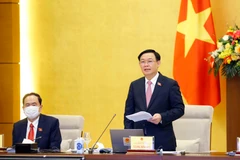 Chủ tịch Quốc hội Vương Đình Huệ phát biểu kết luận hội nghị. (Ảnh: Doãn Tấn/TTXVN)