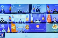 Toàn cảnh hội nghị trực tuyến Ngoại trưởng Hiệp hội các quốc gia Đông Nam Á (ASEAN) ngày 2/3/2021. (Ảnh: AFP/TTXVN)