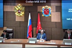 Hội thảo trực tuyến do Sở Ngoại vụ thành phố St. Petersburg tổ chức. (Ảnh: Hồng Quân/TTXVN)